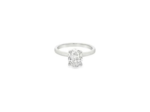 1.5 carat natural oval diamond solitaire ring in white gold band-GIA Certified-G color si1